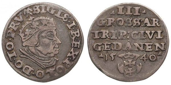 3 Grosh 波兰 銀 Sigismund I the Old
