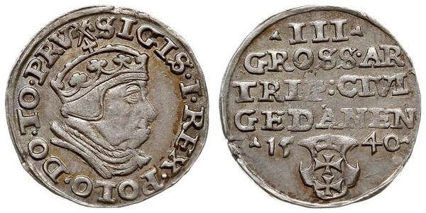 3 Grosh 波兰 銀 Sigismund I the Old