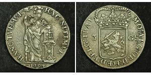 3 Gulden Provincias Unidas de los Países Bajos (1581 - 1795) Plata 