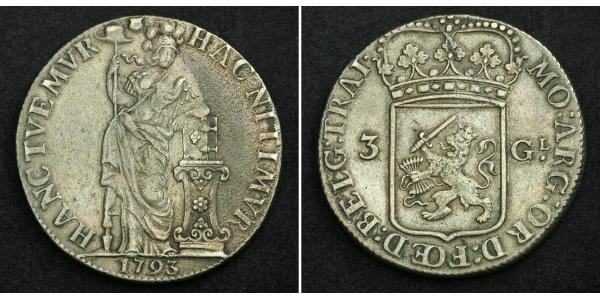 3 Gulden Provincias Unidas de los Países Bajos (1581 - 1795) Plata 