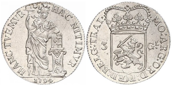 3 Gulden Provincias Unidas de los Países Bajos (1581 - 1795) Plata 