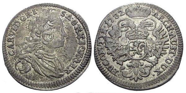 3 Kreuzer Bohême Argent Charles VI du Saint-Empire (1685-1740)