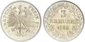 3 Kreuzer Ville libre de Francfort Argent 