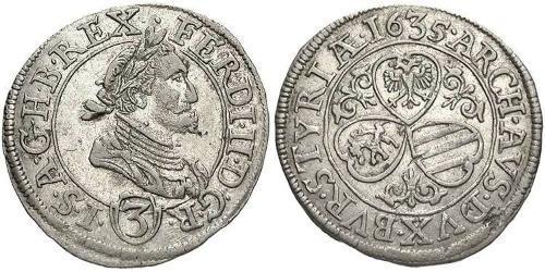 3 Kreuzer Austria Argento 