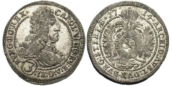 3 Kreuzer Austria Argento 