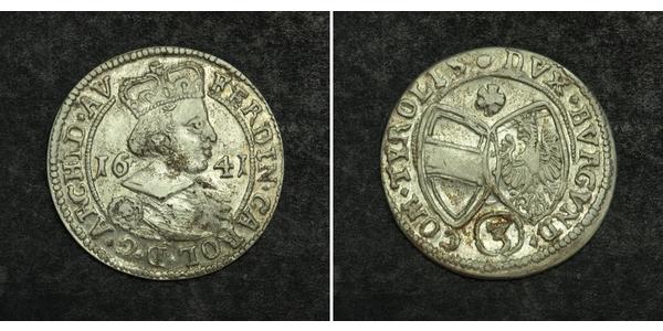 3 Kreuzer Austria Argento Ferdinando Carlo d