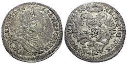 3 Kreuzer Boemia Argento Carlo VI del Sacro Romano Impero (1685-1740)