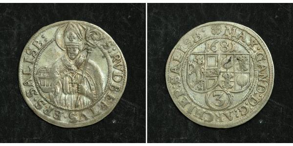 3 Kreuzer Salisburgo Argento 