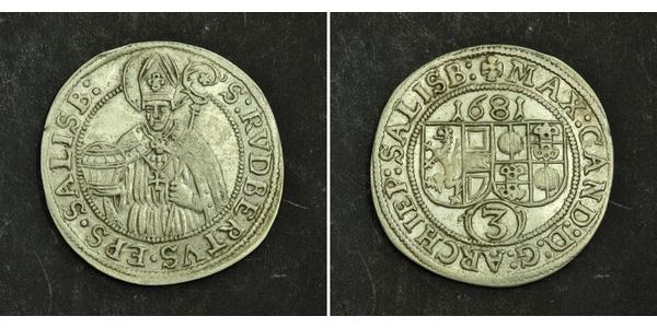 3 Kreuzer Salisburgo Argento 