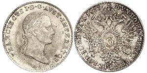 3 Kreuzer Habsburg Empire (1526-1804) / Sacro Imperio Romano (962-1806) Cobre Francis II, Holy Roman Emperor (1768 - 1835)