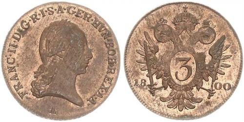 3 Kreuzer Habsburg Empire (1526-1804) / Sacro Imperio Romano (962-1806) Cobre Francis II, Holy Roman Emperor (1768 - 1835)