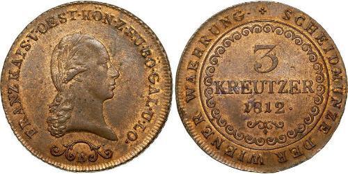 3 Kreuzer Austrian Empire (1804-1867) Copper Francis II, Holy Roman Emperor (1768 - 1835)