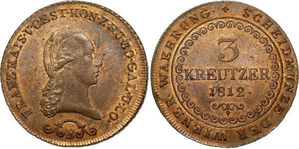 3 Kreuzer Austrian Empire (1804-1867) Copper Francis II, Holy Roman Emperor (1768 - 1835)