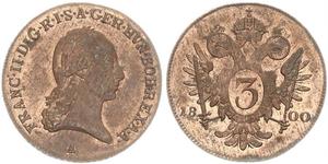 3 Kreuzer Heiliges Römisches Reich (962-1806) / Habsburgermonarchie (1526-1804) Kupfer Francis II, Holy Roman Emperor (1768 - 1835)