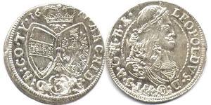 3 Kreuzer Austria Plata 