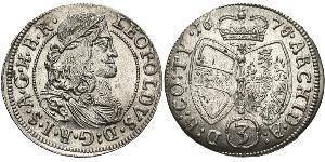 3 Kreuzer Austria Plata 