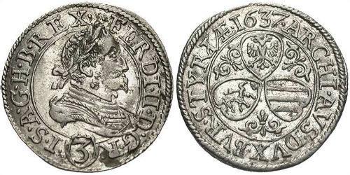 3 Kreuzer Austria Plata 
