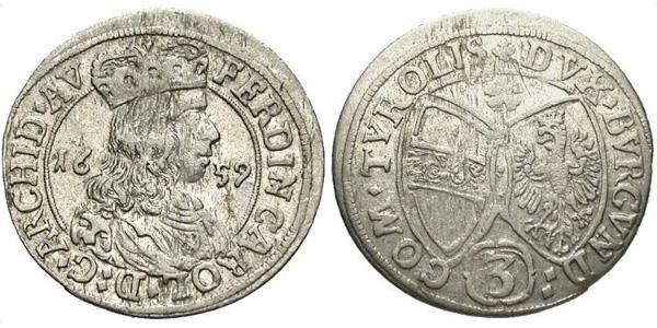 3 Kreuzer Austria Plata 