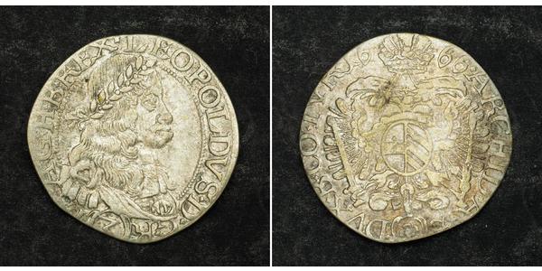 3 Kreuzer Austria Plata Leopoldo I de Habsburgo(1640-1705)