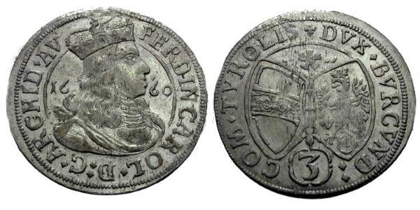 3 Kreuzer Austria Plata 