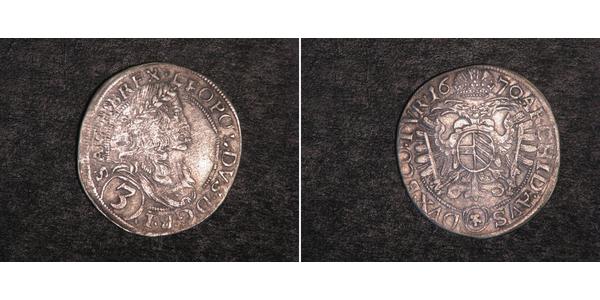 3 Kreuzer Austria Plata Leopoldo I de Habsburgo(1640-1705)