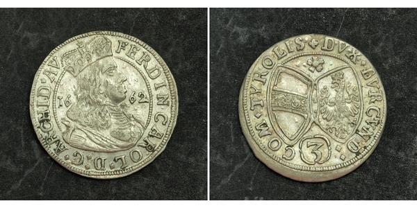 3 Kreuzer Austria Plata 