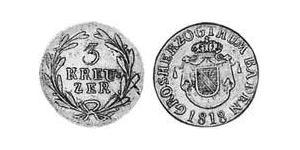 3 Kreuzer Gran Ducado de Baden (1806-1918) Plata 