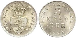 3 Kreuzer Hesse-Darmstadt (1806 - 1918) Plata 