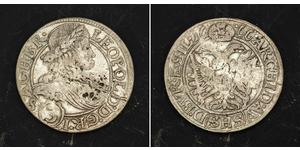 3 Kreuzer Sacro Imperio Romano (962-1806) Plata Leopoldo I de Habsburgo(1640-1705)