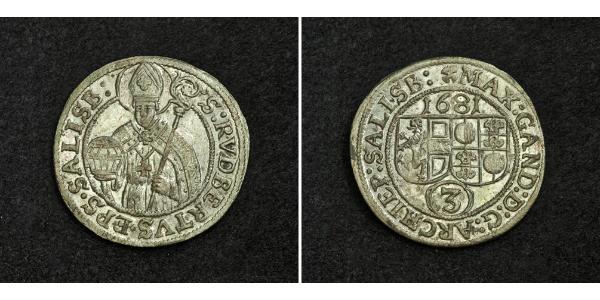 3 Kreuzer Salzburgo Plata 