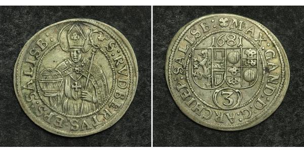 3 Kreuzer Salzburgo Plata 