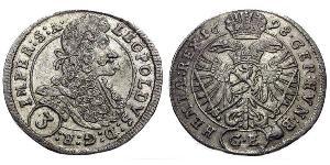 3 Kreuzer  Plata Leopoldo I de Habsburgo(1640-1705)