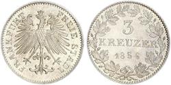 3 Kreuzer Freie Stadt Frankfurt Silber 