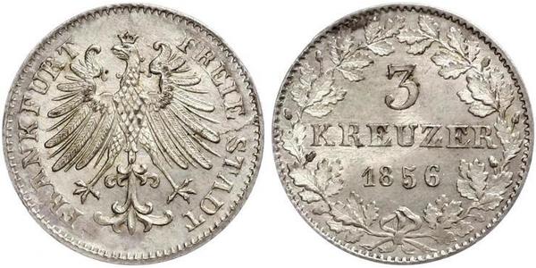 3 Kreuzer Freie Stadt Frankfurt Silber 