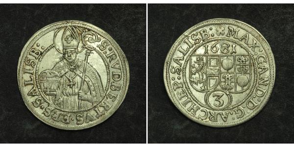 3 Kreuzer Salzburg Silber 