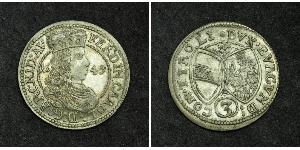 3 Kreuzer Österreich Silber Ferdinand Karl (Österreich-Tirol)