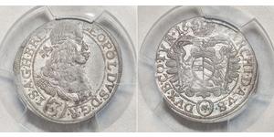 3 Kreuzer Österreich Silber Leopold I. (HRR)(1640-1705)