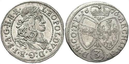 3 Kreuzer Österreich Silber 