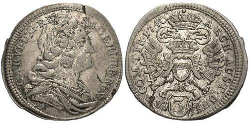 3 Kreuzer Austria  Silver 