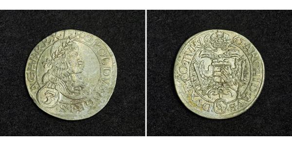 3 Kreuzer Austria  Silver Leopold I, Holy Roman Emperor (1640-1705)