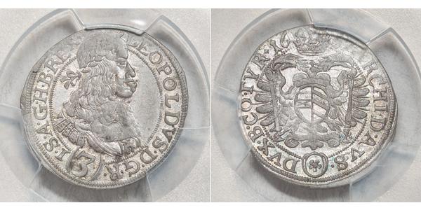 3 Kreuzer Austria  Silver Leopold I, Holy Roman Emperor (1640-1705)