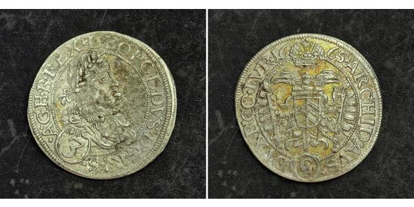 3 Kreuzer Austria  Silver Leopold I, Holy Roman Emperor (1640-1705)