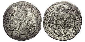 3 Kreuzer Bohemia Silver Charles VI, Holy Roman Emperor (1685-1740)