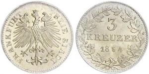 3 Kreuzer Free City of Frankfurt Silver 