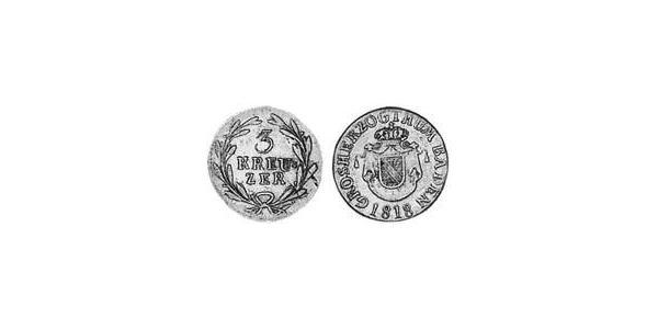 3 Kreuzer Grand Duchy of Baden (1806-1918) Silver 