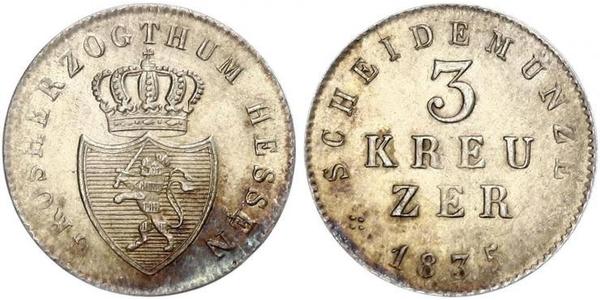 3 Kreuzer Grand Duchy of Hesse (1806 - 1918) Silver 