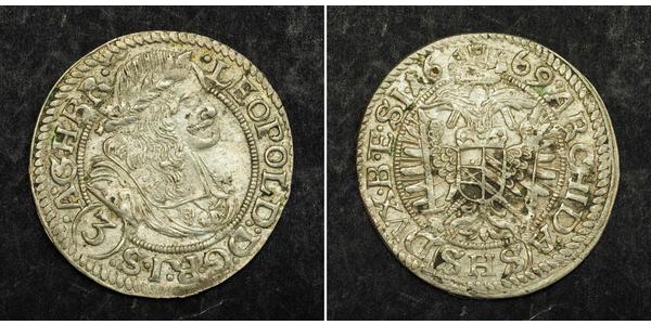 3 Kreuzer Holy Roman Empire (962-1806) Silver Leopold I, Holy Roman Emperor (1640-1705)