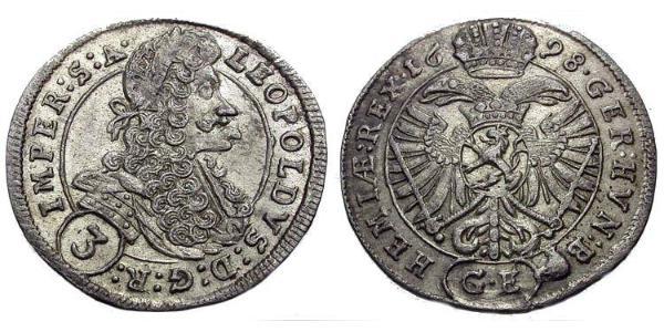 3 Kreuzer  Silver Leopold I, Holy Roman Emperor (1640-1705)