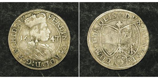 3 Kreuzer 奥地利历史 (1156 - 1806) 銀 