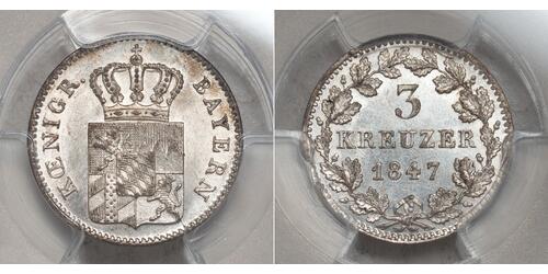 3 Kreuzer 巴伐利亞王國 (1806 - 1918) 銀 